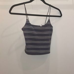 Tight navy/grey crop top tank